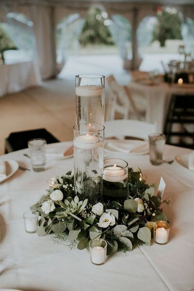 Simple chic greenery wedding centerpieces 35