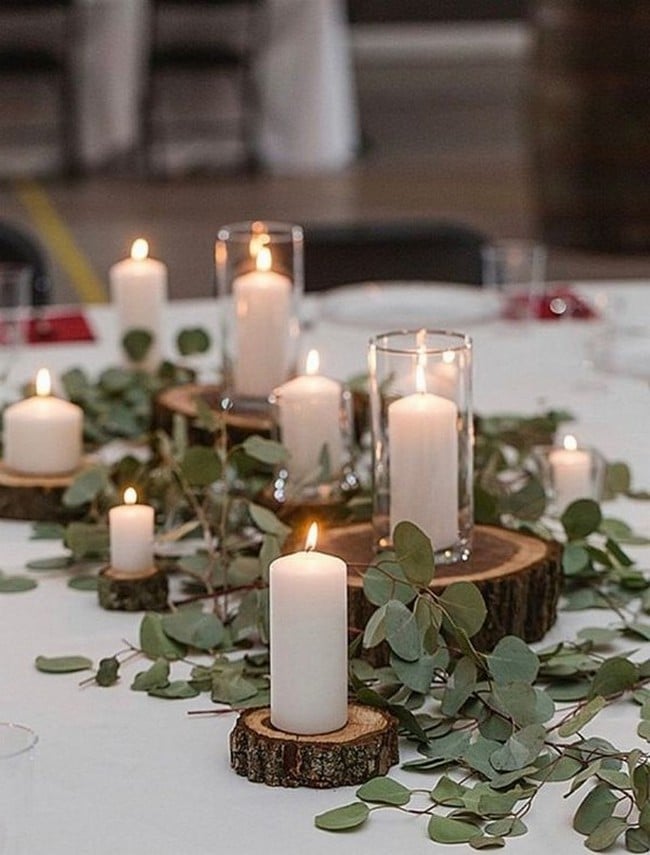 Simple chic greenery wedding centerpieces 36