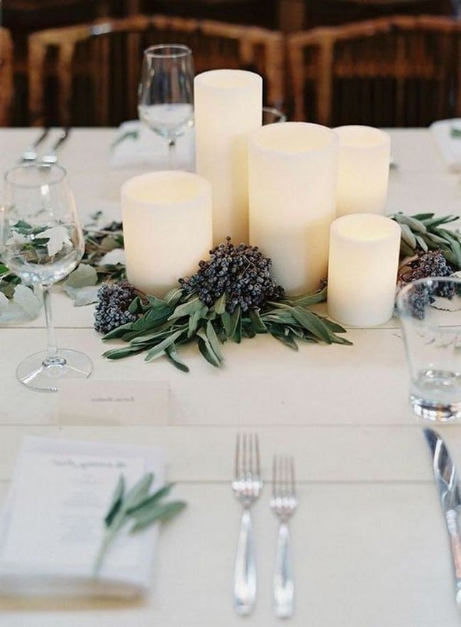 Simple chic greenery wedding centerpieces 37