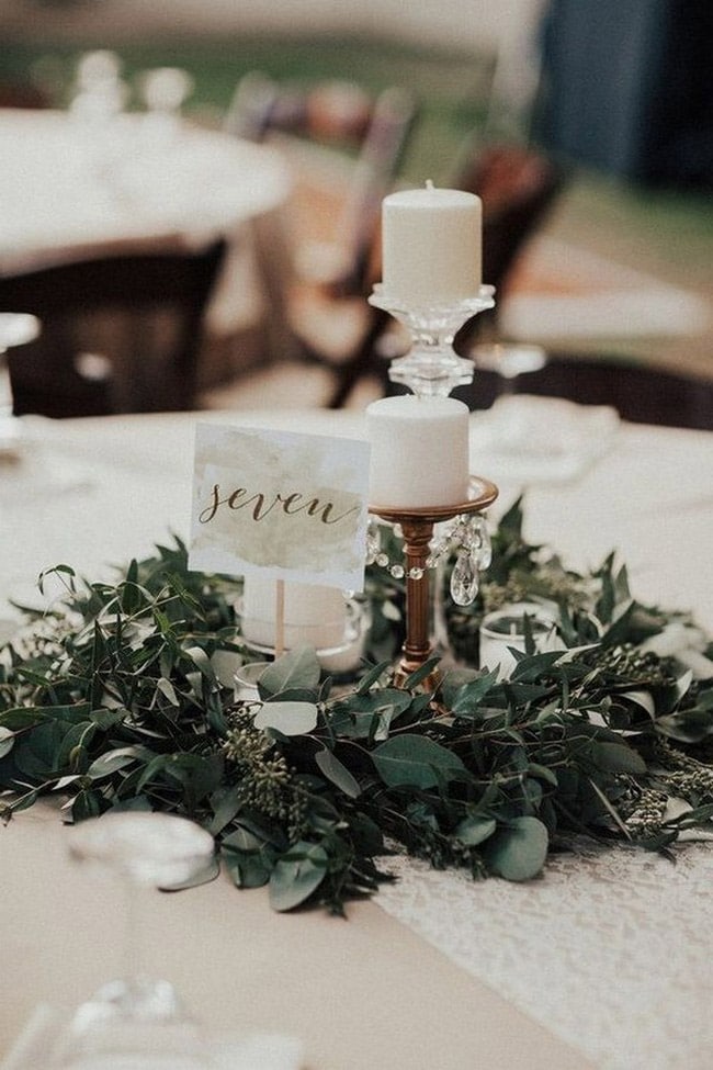 Simple chic greenery wedding centerpieces 4