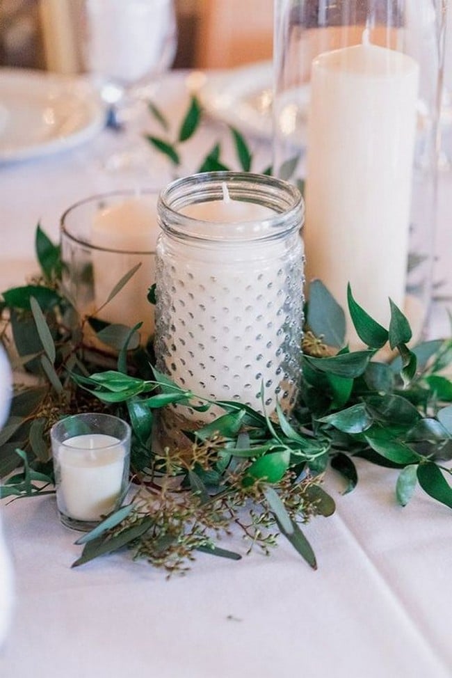 Simple chic greenery wedding centerpieces 40