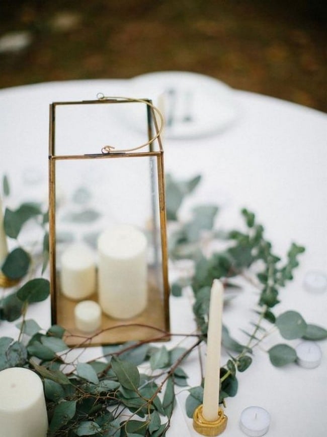 Simple chic greenery wedding centerpieces 5