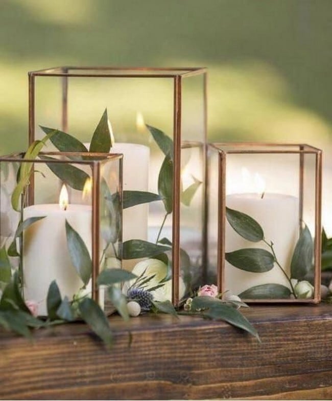 Simple chic greenery wedding centerpieces 9
