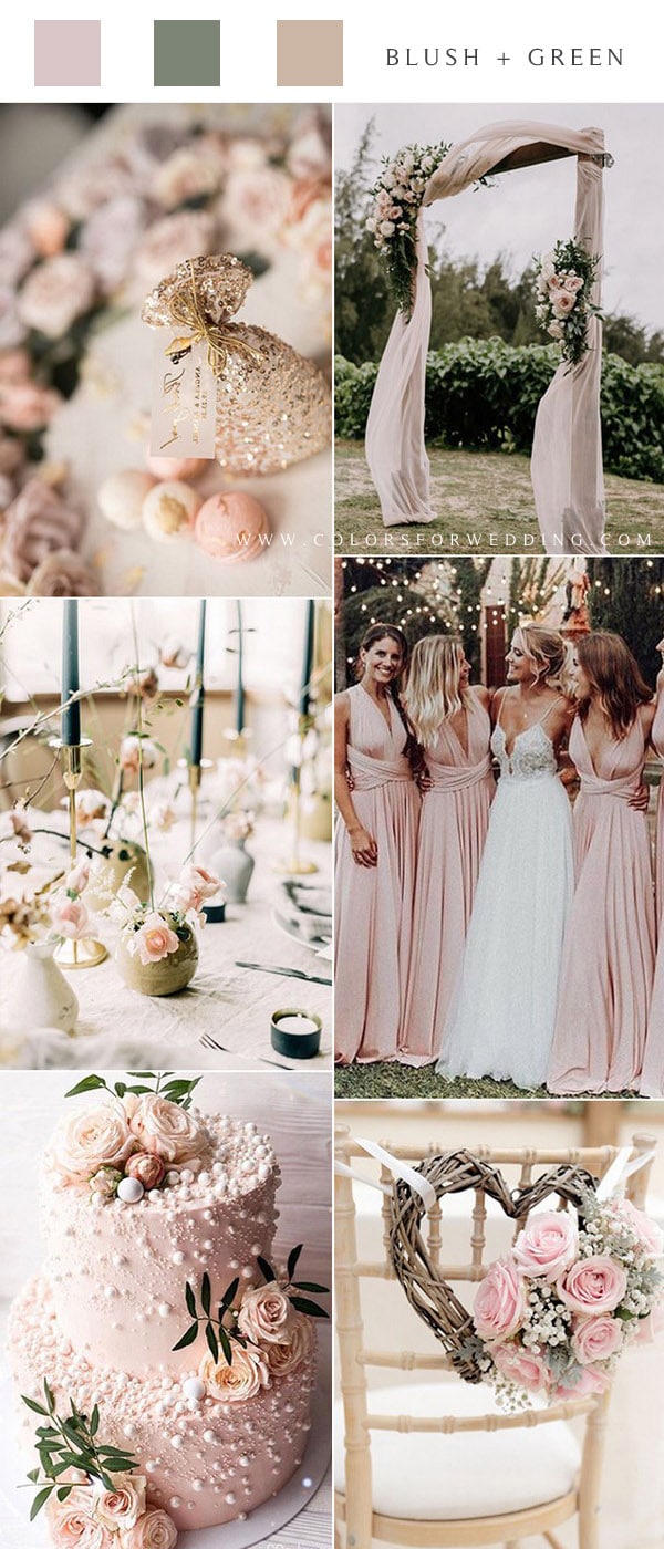 Blush and green wedding color ideas