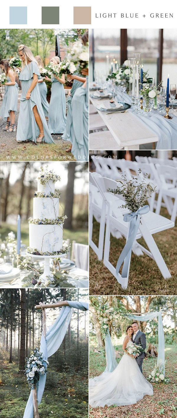 Light blue and green wedding color ideas