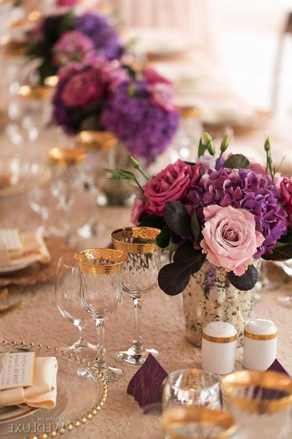 Plum purple and gold wedding ideas #wedding #weddingcolors #purple #purplewedding