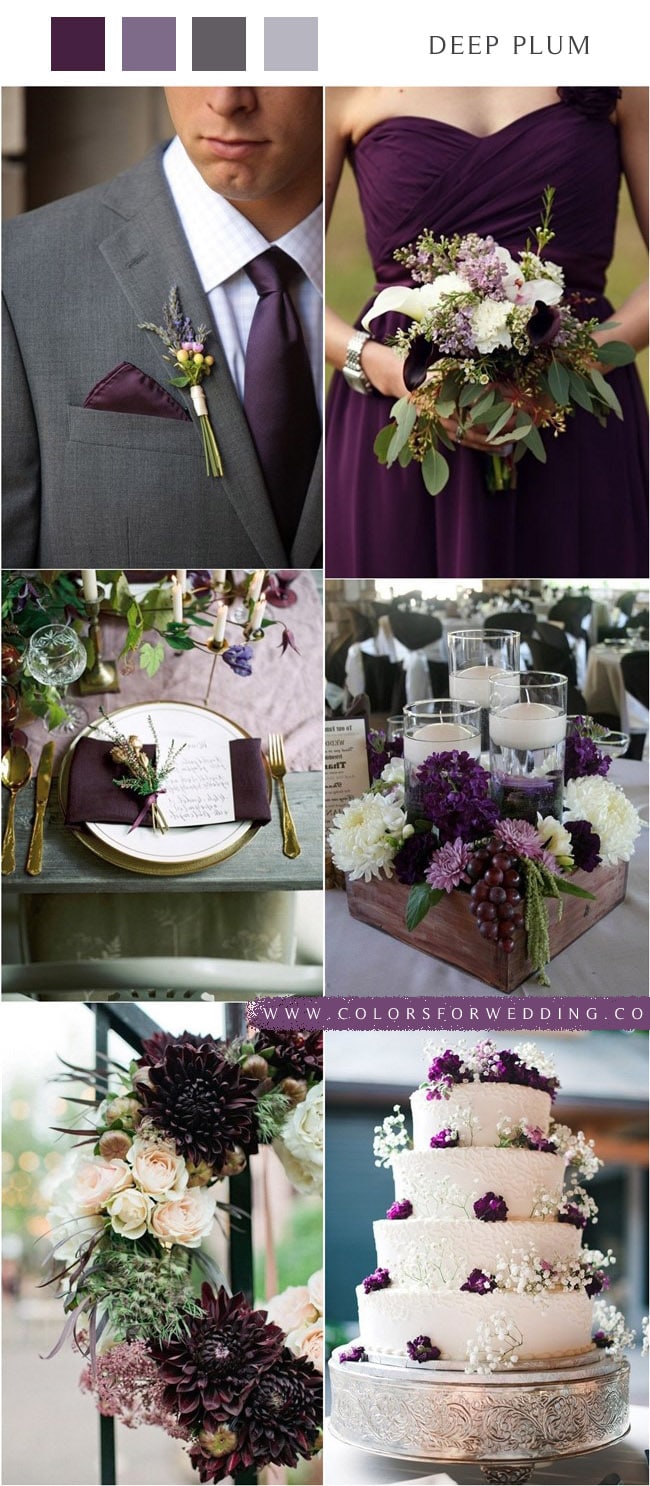 25+ Deep Purple Plum Wedding Color Ideas Colors for Wedding