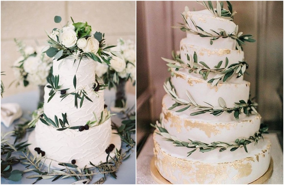 Simple Sage Green Wedding Cakes