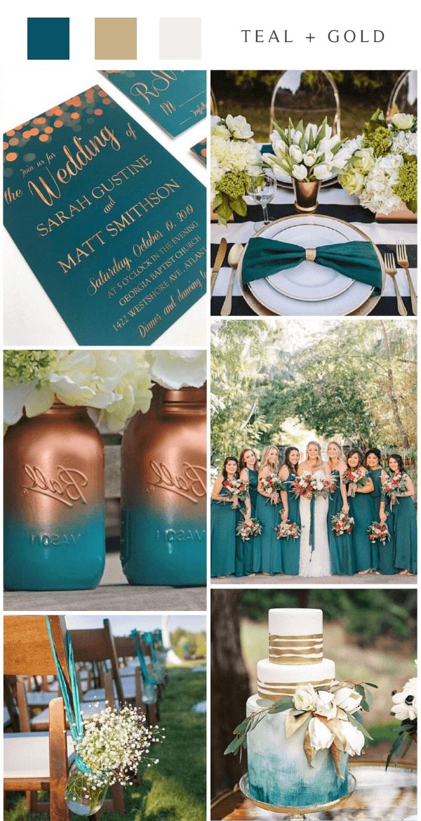 Teal And Gold Wedding Fall Wedding Colors With Blue And