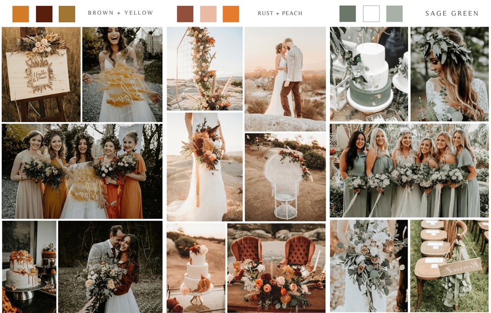 chic boho wedding color ideas