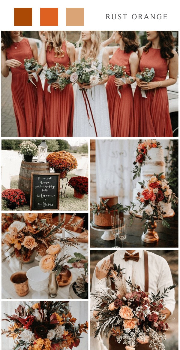 country chic rust and orange wedding color ideas