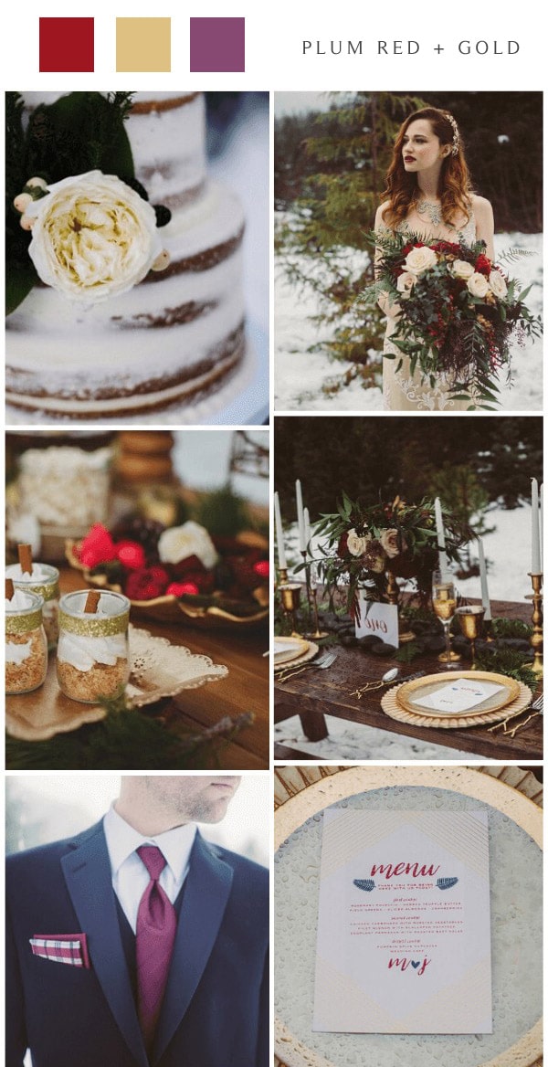 outdoor winter wedding red gold wedding color ideas #wedding #weddingcolors #weddingideas #winterweddings