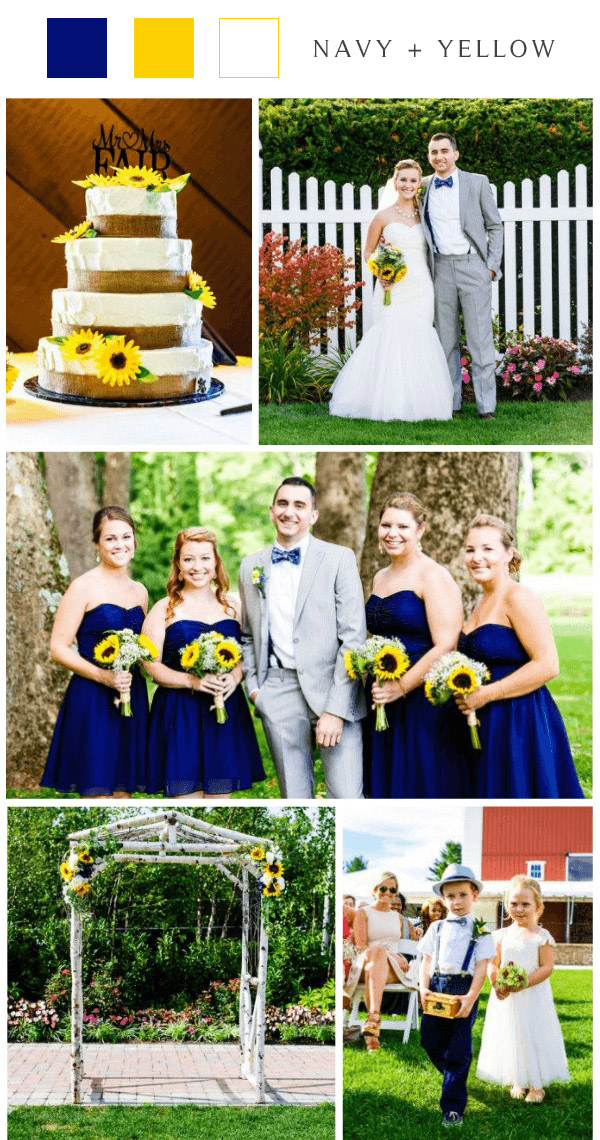 rustic country blue yellow wedding color ideas