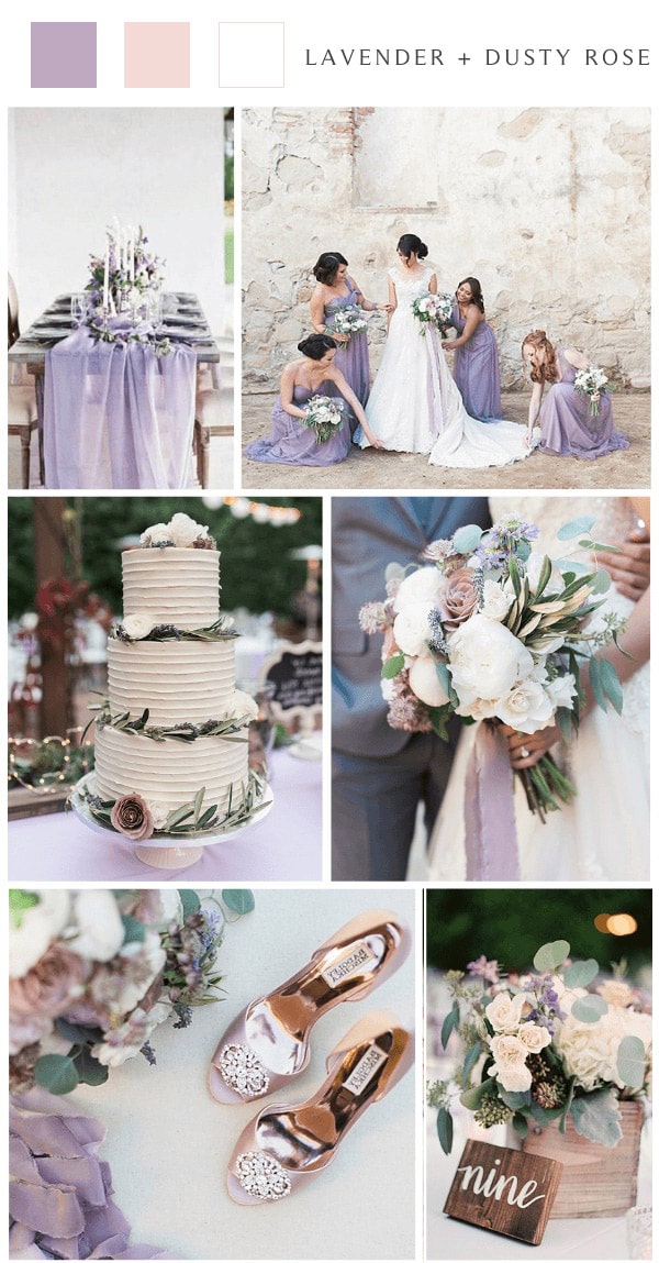 rustic country lavender dusty rose wedding color ideas