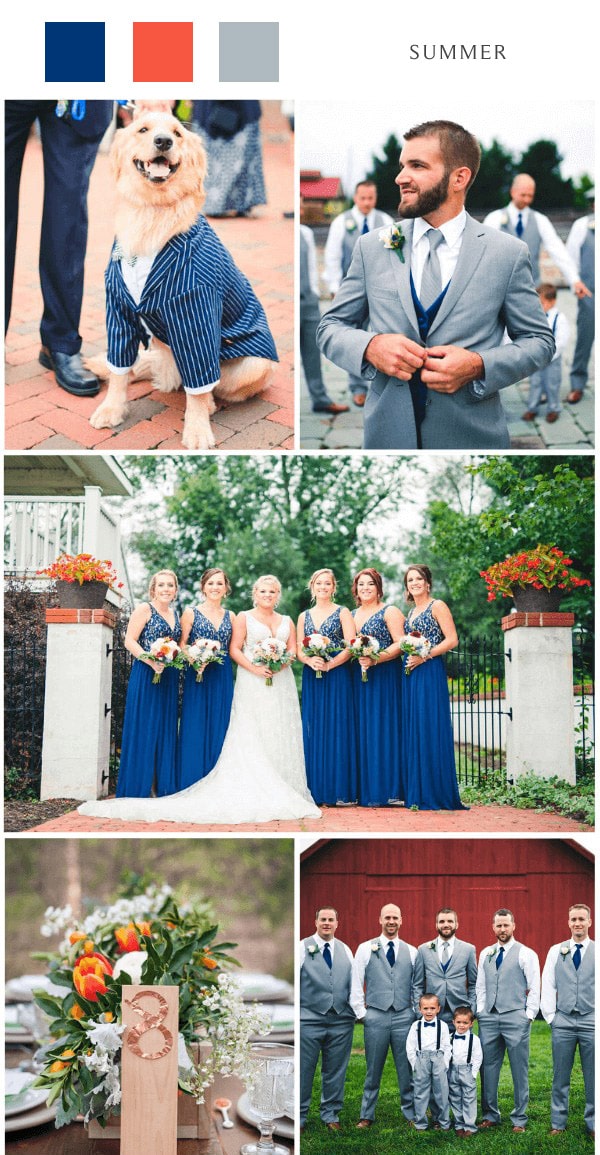 summer country barn wedding color palettes