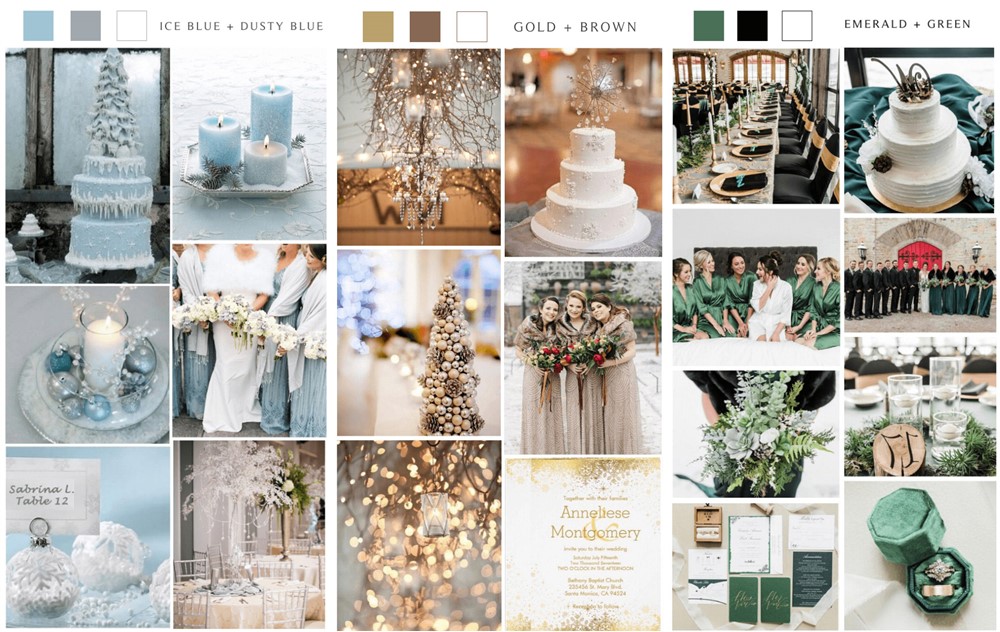 winter wonderland wedding color ideas