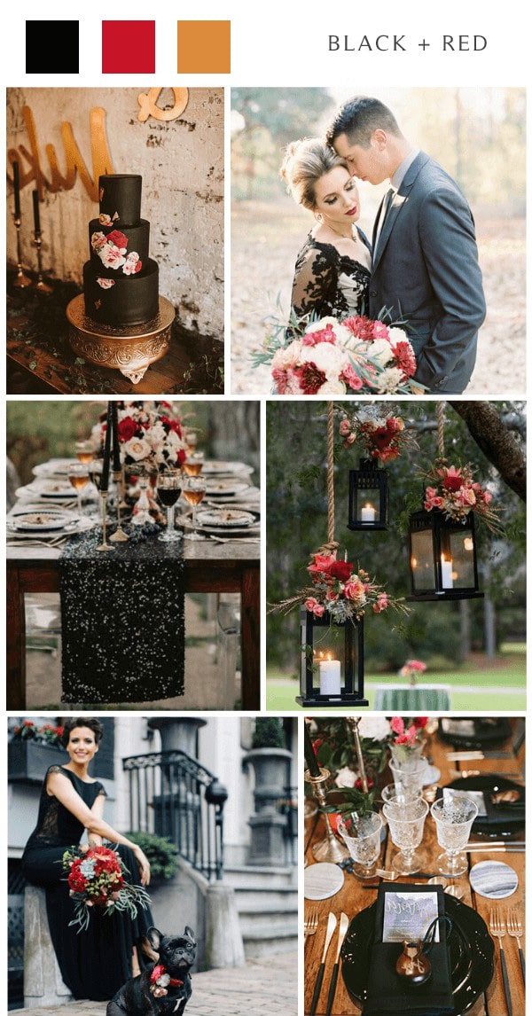 fall wedding color - black red
