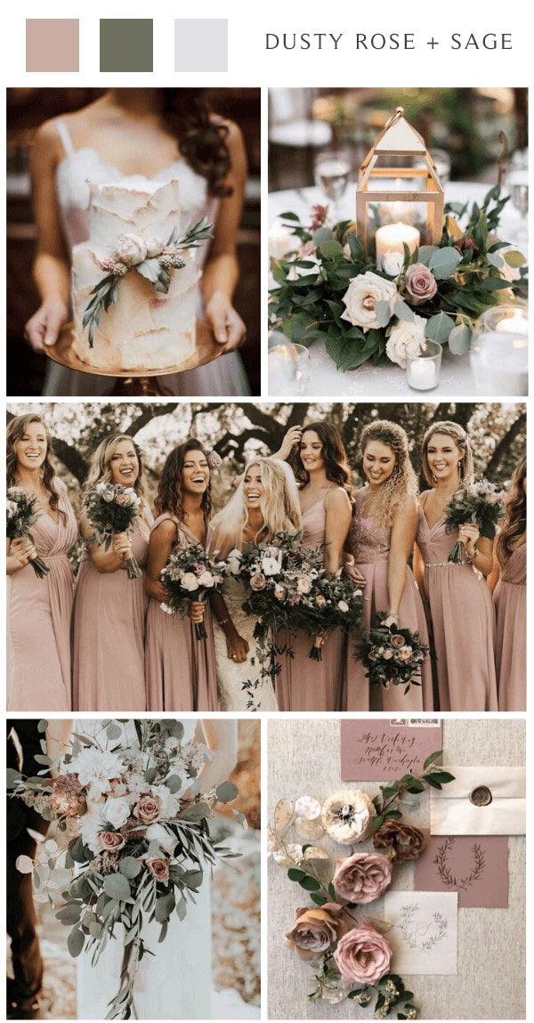 fall wedding color 2021 dusty rose sage green