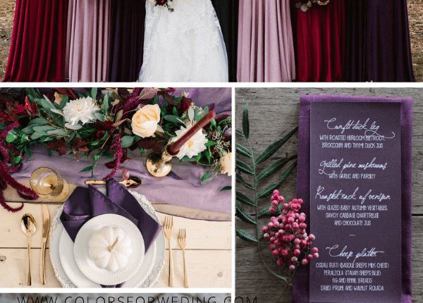 maroon and purple fall wedding colors