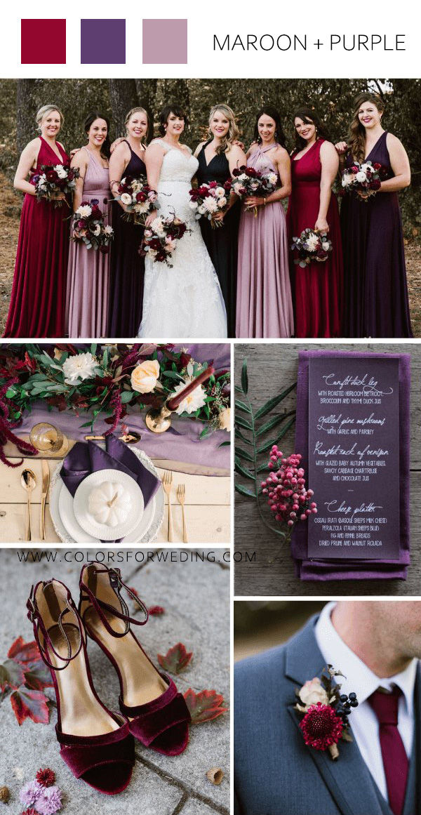 maroon and purple fall wedding colors