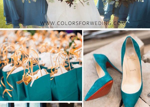 october wedding colors teal and tangerine