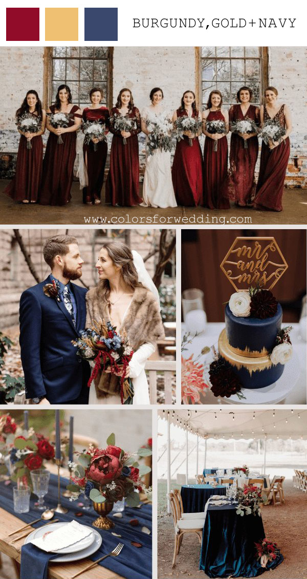 burgundy and navy blue january wedding colors