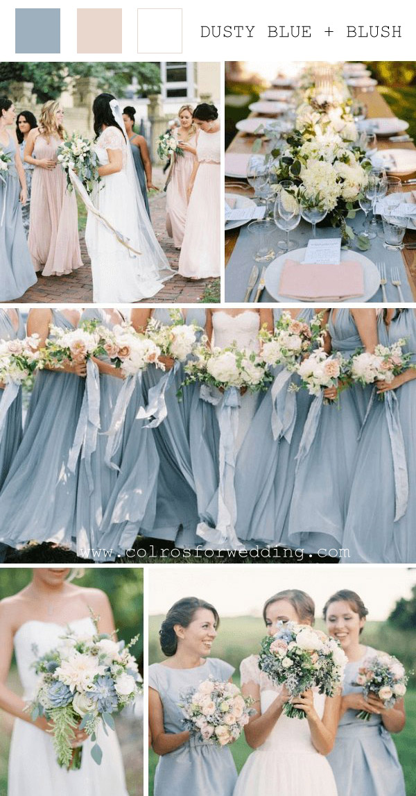 dusty blue blush spring wedding color ideas