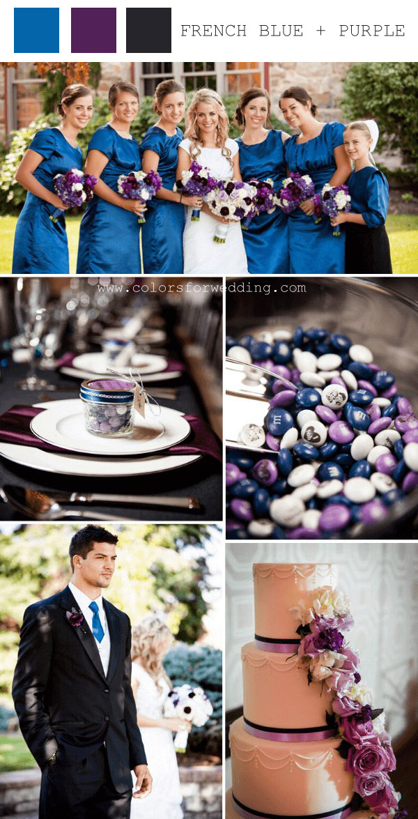 french blue purple deep blue december wedding color ideas