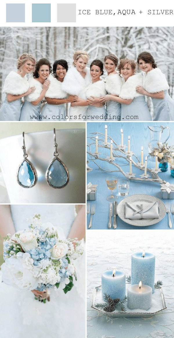 ice blue silver december wedding color ideas