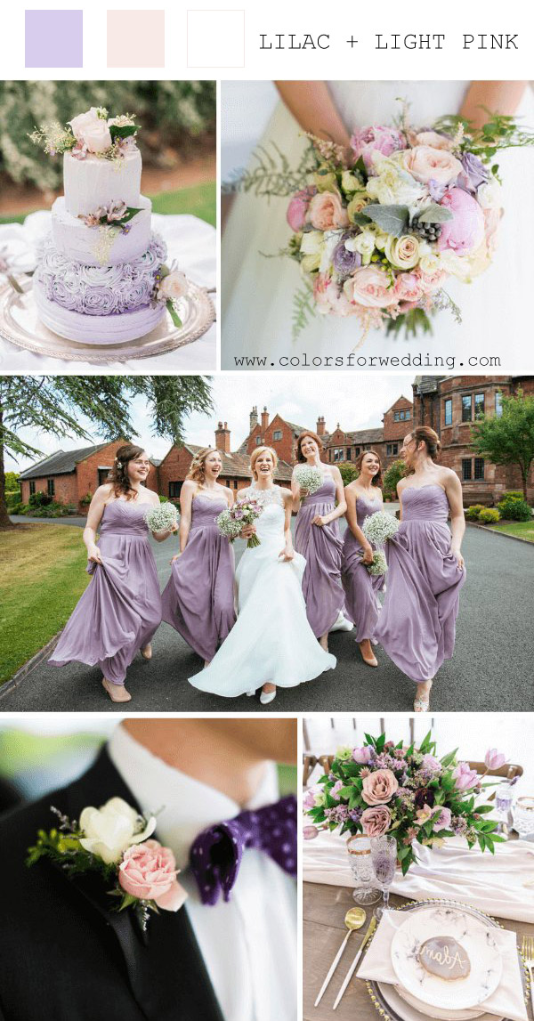 lilac and light pink spring wedding color ideas