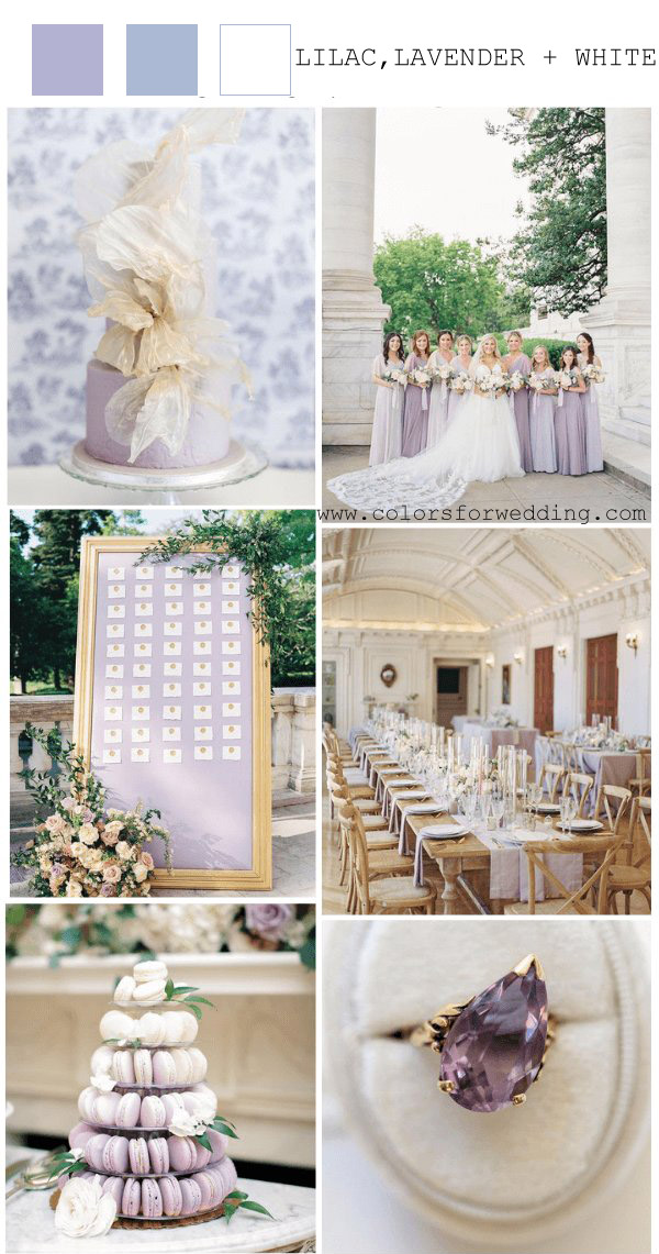 lilac lavender white spring wedding colors