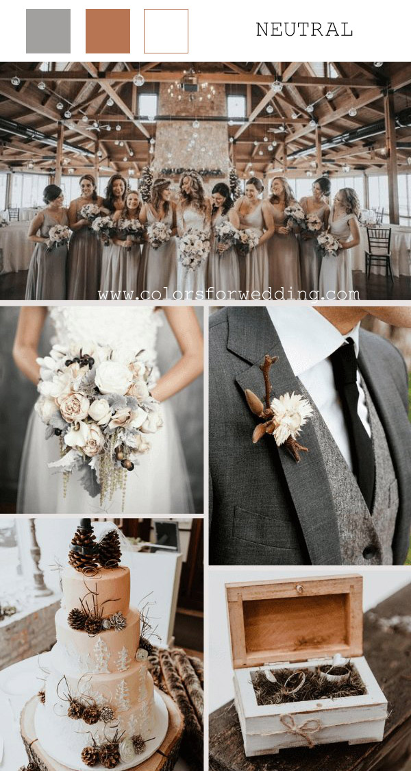 neutral colors january wedding colors