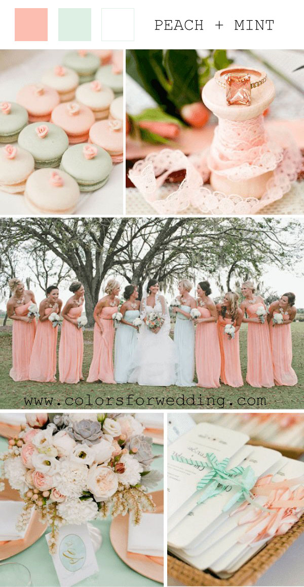 peach and mint green spring wedding color ideas