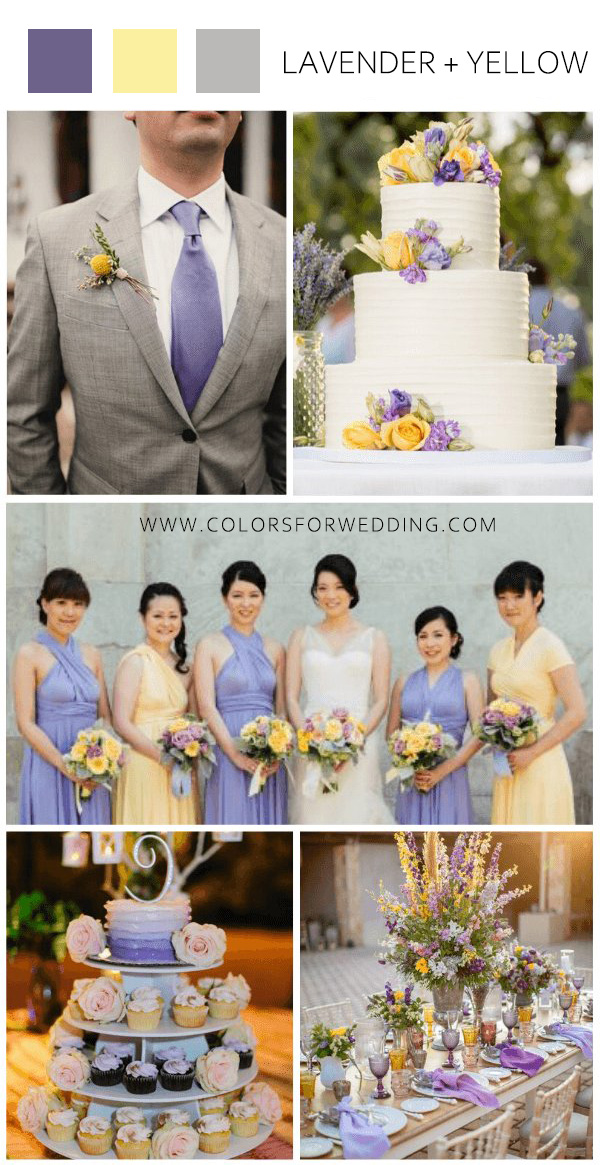 august wedding color lavender and yellow
