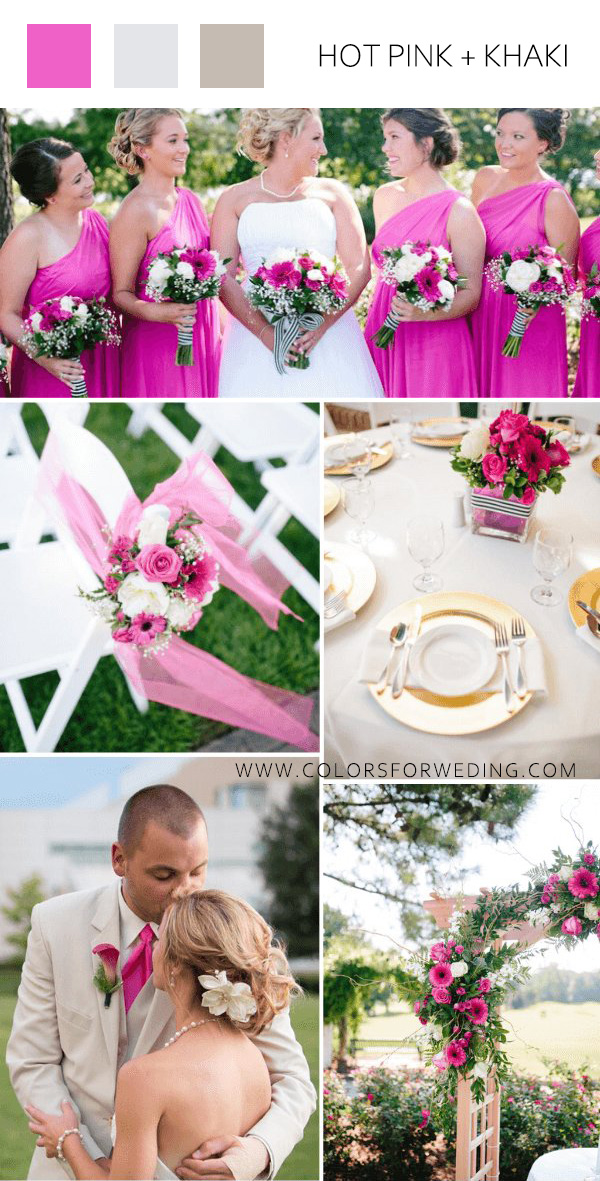 august wedding color palettes rose pink white khaki