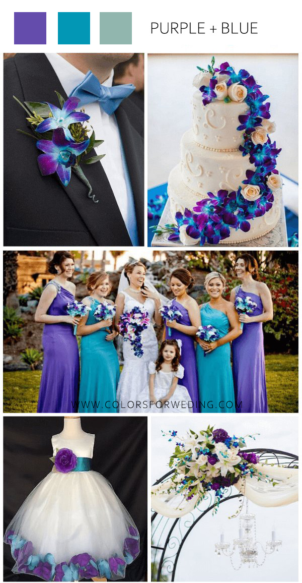 august wedding color purple and blue