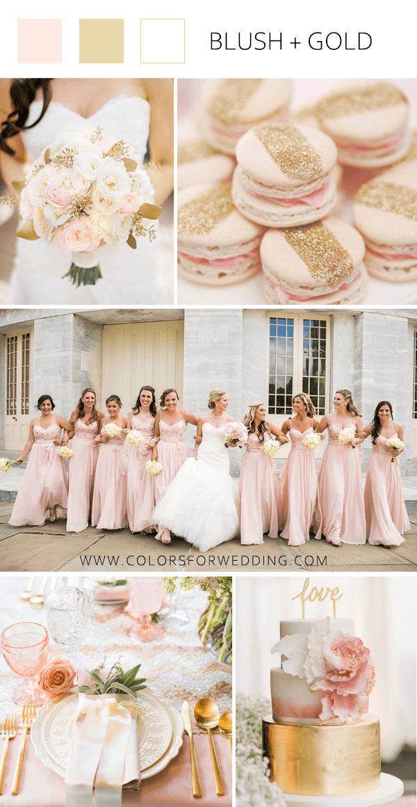blush and gold july wedding color ideas