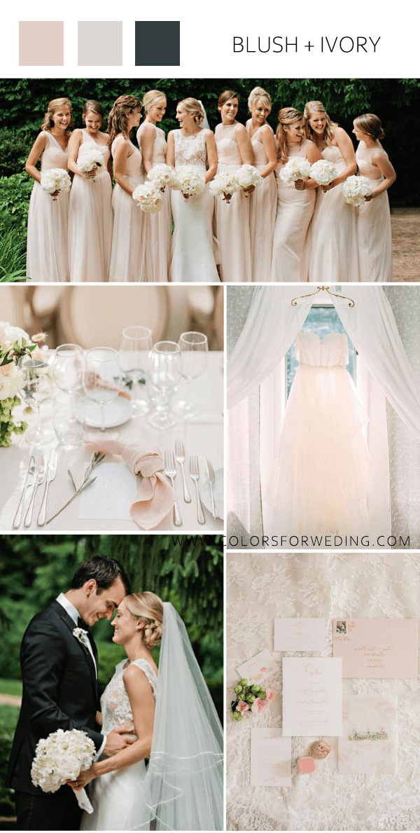 blush and ivory august wedding color palettes