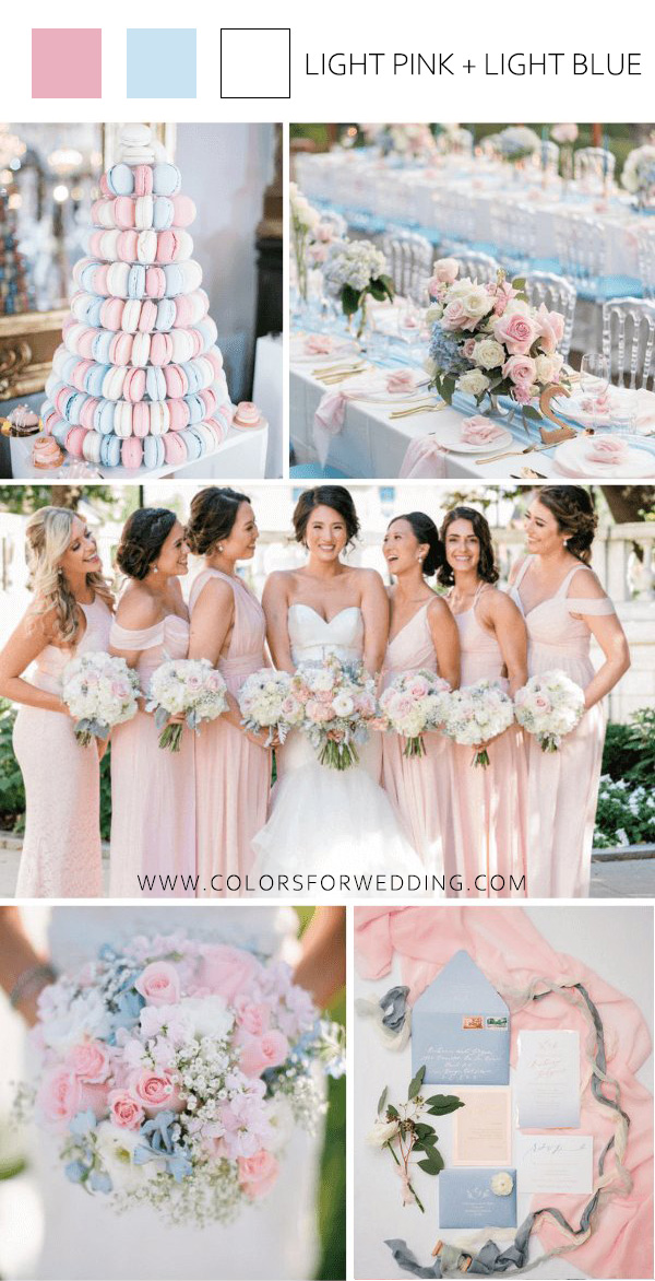 light pink and blue july wedding color ideas
