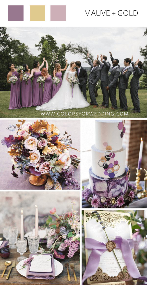 mauve and gold fall september wedding colors