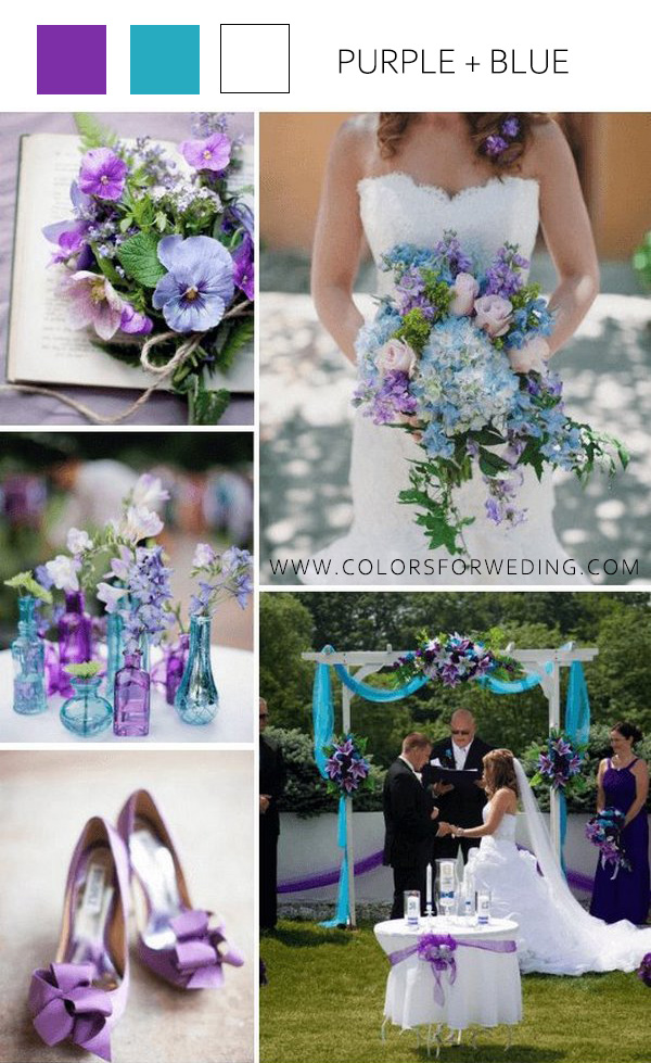 purple blue black august wedding color palettes