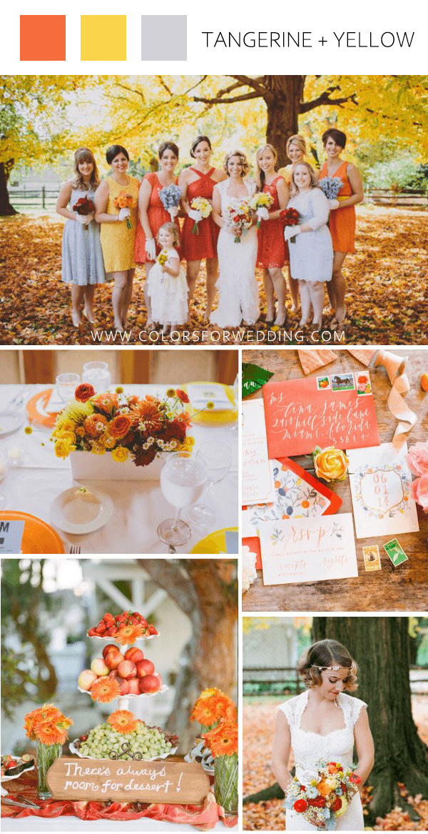 tangerine and yellow fall september wedding colors