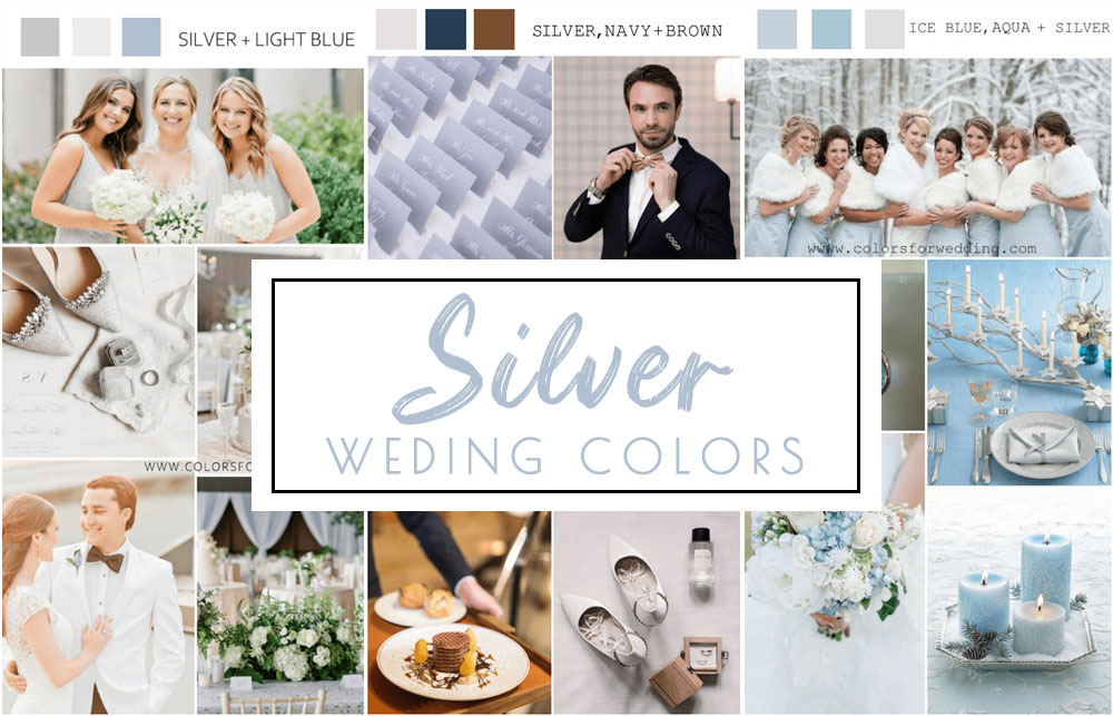 silver wedding color palette ideas