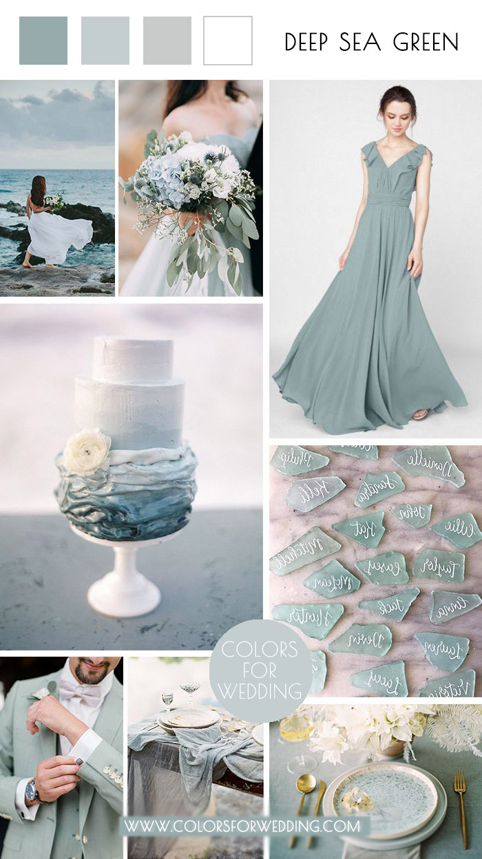 deep sea color beach wedding color ideas