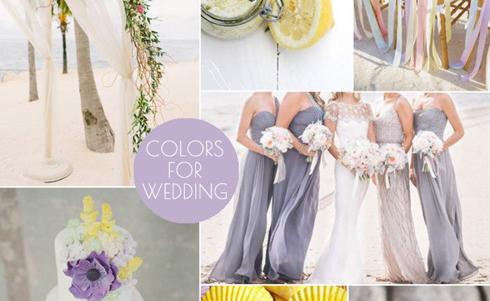 lavender and yellow inspired beach wedding color schemes