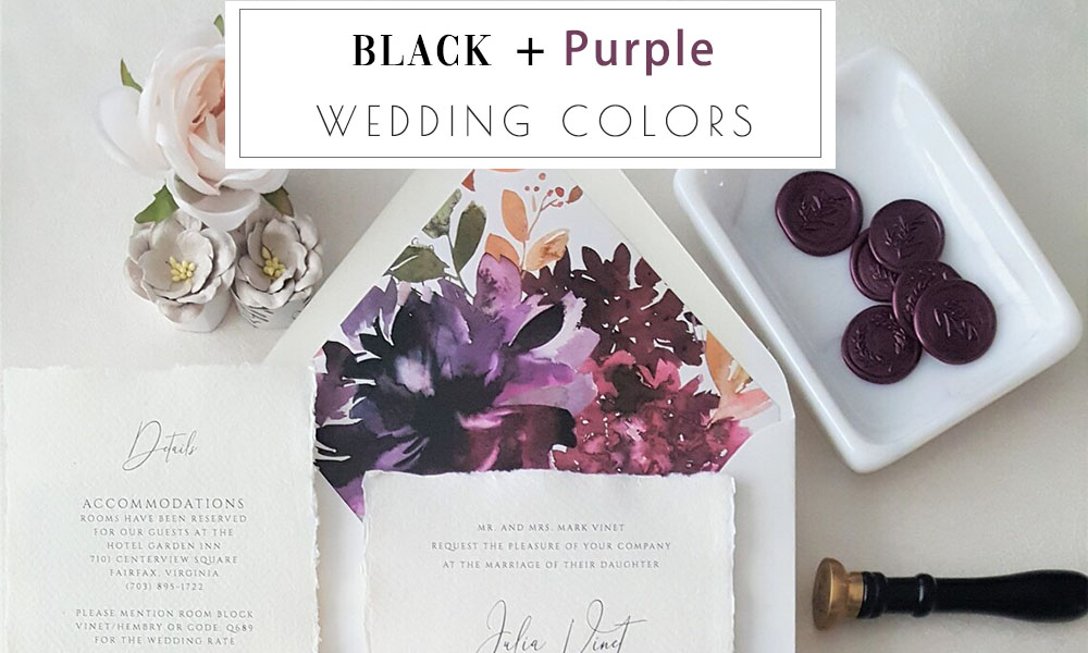 black and purple wedding color ideas