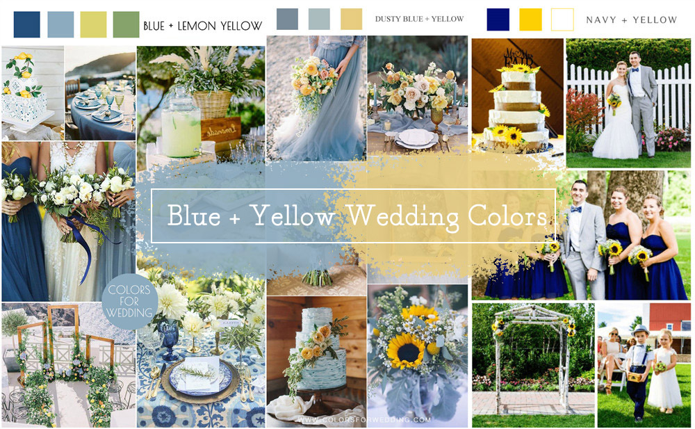 blue and yellow wedding color ideas