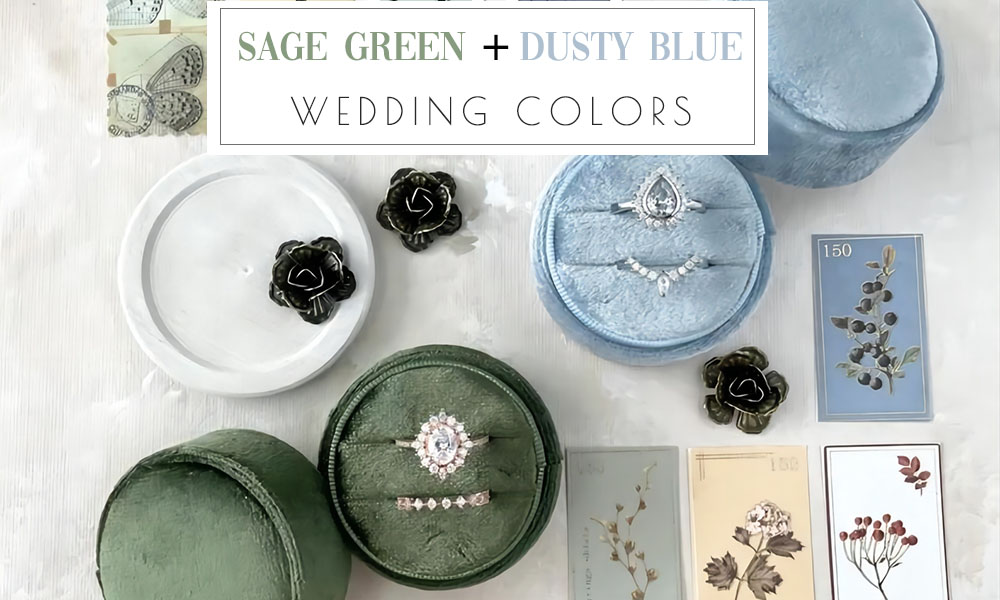 dusty blue and sage green wedding color ideas