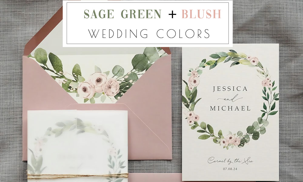 sage green and blush wedding color ideas