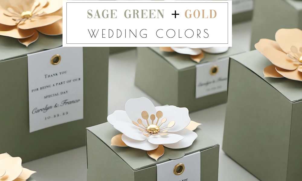 sage green and gold wedding color ideas